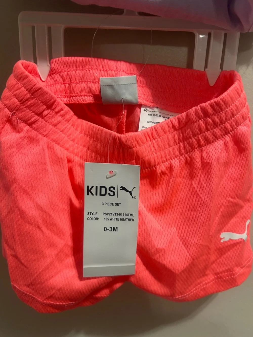 Puma Baby Gray and Lavender Logo Bodysuit Set - Picture 5 of 7